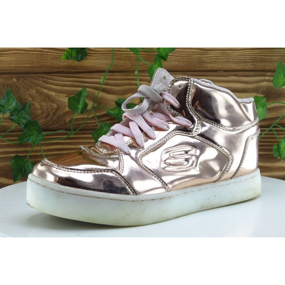SKECHERS Lights‎ Youth Girls Shoes Size 6 M Rose Gold Fashion Sneakers Synthetic - Picture 1 of 7